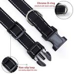 Reflective Dog Collar with Buckle Adjustable Safety Nylon Collars for Small Medium Large Dogs, Black S