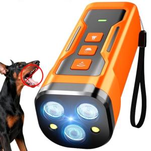 iBurr Dog Bark Deterrent Devices, 6 Modes 3X Ultrasonic Anti Barking Device for Dogs, 33 FT Range Barks No More Indoors Neighbor Outdoors with Flashlight,Dog Training Device