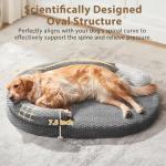 JOEJOY XL Orthopedic Dog Beds Large Sized Dog, Extra Large Washable Waterproof Oval Large Dog Bed with Removable Cover, Egg-Crate Foam Pet Bed with Bolster & Non-Skid Bottom, Dark Grey, 42''x31''