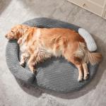 JOEJOY XL Orthopedic Dog Beds Large Sized Dog, Extra Large Washable Waterproof Oval Large Dog Bed with Removable Cover, Egg-Crate Foam Pet Bed with Bolster & Non-Skid Bottom, Dark Grey, 42''x31''
