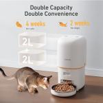 Automatic Cat Feeder - 4L Timed Auto Pet Feeder for Cat and Dog with Dry Food Dispenser, 180-day Battery Life, 1-6 Meals Per Day, 1-16 Portion, Desiccant Bag Keeps Food Fresh