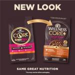 Wellness CORE+ Small Breed Adult Dry Dog Food with Freeze Dried Pieces, Wholesome Grain Kibble+, Natural, High Protein, Turkey and Chicken Recipe, 4 lb Bag