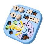 Dog Puzzle Toys, 4-in-1 Interactive Dog Toys for Boredom, Treat Dispensing Slow Feeder for Mental Stimulation, Enrichment Toy for Smart & Beginner Dogs, Light Blue