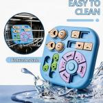 Dog Puzzle Toys, 4-in-1 Interactive Dog Toys for Boredom, Treat Dispensing Slow Feeder for Mental Stimulation, Enrichment Toy for Smart & Beginner Dogs, Light Blue