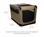 Amazon Basics Portable Folding Soft Dog Crate for Cat, Dog, Rabbit, Double Door with Mesh Ventilation, Collapsible, Easy to Set Up, Large 36" x 24" x 24", Tan