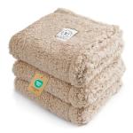 1 Pack 3 Calming Blankets Fluffy Premium Fleece Pet Blanket Soft Sherpa Throw for Dog Puppy Cat Beige Medium (30" x20'')