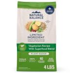 Natural Balance Limited Ingredient Adult Dry Dog Food with Vegan Plant Based Protein and Healthy Grains, Vegetarian Recipe, 4 Pound (Pack of 1)
