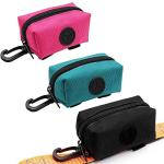 SLOSN 3 Pack Pet Waste Bag Dispenser with Zippered Portable Dog Poop Bag Holder, Great Accessory for Walking, Running with Dog (RoseRed Green Black)