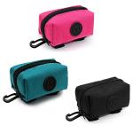 SLOSN 3 Pack Pet Waste Bag Dispenser with Zippered Portable Dog Poop Bag Holder, Great Accessory for Walking, Running with Dog (RoseRed Green Black)