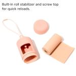 Wild One Dog Poop Bag Holder and Dispenser with Leash Attachment, Leak Proof, Easy Twist Top for Refills, Includes 1 Roll Poop Bags, Navy