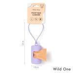 Wild One Dog Poop Bag Holder and Dispenser with Leash Attachment, Leak Proof, Easy Twist Top for Refills, Includes 1 Roll Poop Bags, Navy