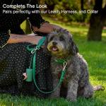 Wild One Dog Poop Bag Holder and Dispenser with Leash Attachment, Leak Proof, Easy Twist Top for Refills, Includes 1 Roll Poop Bags, Navy