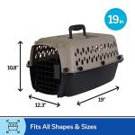 Petmate Vari Dog Kennel Portable Airline-Friendly Carriers & Crates for Small Dogs and Puppies, Durable Plastic, Pet Carrier For Home and Travel, XS Extra Small 19" For Dogs Up To 10 Lbs, Taupe