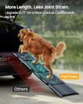 PetThem Upgraded Dog Ramp for Car 71'' X-Long & 19.7" Wider Folding Dog Ramps for Large Dogs with Non-Slip Rug Surface Portable Doggy Ramps for SUV Car & Truck, Up to 250 LBS