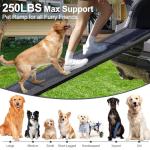 PetRuna Dog Ramp for Car 63" Long & 17.3" Wide Portable Dog Ramps for Large Dogs with Non-Slip Rug Surface Dog Car Ramp for SUV Car & Truck, Folding Dog Ramp Up to 250LBS