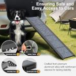PetRuna Dog Ramp for Car 63" Long & 17.3" Wide Portable Dog Ramps for Large Dogs with Non-Slip Rug Surface Dog Car Ramp for SUV Car & Truck, Folding Dog Ramp Up to 250LBS