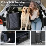 PetRuna Dog Ramp for Car 63" Long & 17.3" Wide Portable Dog Ramps for Large Dogs with Non-Slip Rug Surface Dog Car Ramp for SUV Car & Truck, Folding Dog Ramp Up to 250LBS