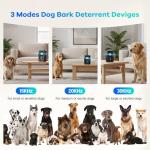 Queenmew Dog Bark Deterrent Devices, Automatic Anti Barking Device with 4 Ultrasonic Transmitters Long Range 50FT, 3 Mode Rechargble Barking Control Devices, Effective Stop Bark Box Outdoor & Indoor