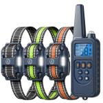Heaflex Shock Collar with Remote, Dog Training Collar, 4 Training Modes with Beep, Vibration, Safe Shock, Led Light, 2600 ft Wireless Range, Rechargeable for 3 Dogs, Small Medium Large 5-120Lbs