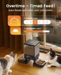 oneisall Automatic Cat Feeder for 2 Cats, 20 Cups/5L Automatic Cat Food Dispenser for Small Pets Indoor, Timed Cat Feeder for Dry Food