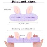 Jowmoy Cute Rabbit Ears Headband Frog Eye Elastic to Wash Face for Women Makeup Shower Spa.