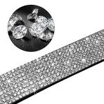 Haoyueer Rhinestone Dog Collar, Cute Dazzling Sparkling Soft Suede Leather Dog Cat Rhinestone Collar Crystal Diamond Pet Dog Puppy Collar(Pink,L 38-46 cm)