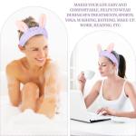 Jowmoy Cute Rabbit Ears Headband Frog Eye Elastic to Wash Face for Women Makeup Shower Spa.