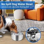 Kactoily 3L/101oz Large Capacity Dog Water Bowl Stainless Steel No Spill Dog Bowls Slow Drinking Dog Water Feeder Dispenser