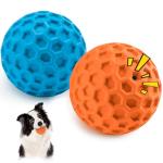 HIPPIH Indestructible Squeaky Dog Toys, Interactive Dog Balls 2 Pack, Chew Toys for Aggressive Chewers, Natural Rubber Puppy Toy for Large/Medium Dogs, Tough Puppy Teething Toy, Relieve Anxiety