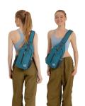 WATERFLY Crossbody Sling Backpack Sling Bag Travel Hiking Chest Bags Daypack (Teal blue)