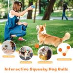 HIPPIH Indestructible Squeaky Dog Toys, Interactive Dog Balls 2 Pack, Chew Toys for Aggressive Chewers, Natural Rubber Puppy Toy for Large/Medium Dogs, Tough Puppy Teething Toy, Relieve Anxiety