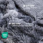 Luciphia Large Waterproof Dog Blanket for Pet Washable Liquid Proof Bed Intimacy Protection Shaggy Plush Calming Long Faux Fur Couch Cover Calming Cat Throw Blankets, Tie-dye Grey, 50" x 60"