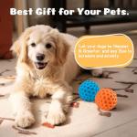 HIPPIH Indestructible Squeaky Dog Toys, Interactive Dog Balls 2 Pack, Chew Toys for Aggressive Chewers, Natural Rubber Puppy Toy for Large/Medium Dogs, Tough Puppy Teething Toy, Relieve Anxiety