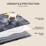 Luciphia Large Waterproof Dog Blanket for Pet Washable Liquid Proof Bed Intimacy Protection Shaggy Plush Calming Long Faux Fur Couch Cover Calming Cat Throw Blankets, Tie-dye Grey, 50" x 60"