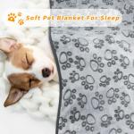 LOKOZ 2 Pack Dog Blanket for Small Medium Dogs, Soft Washable Fleece Pet Blankets with Paw Print, Puppy & Cat Blanket for Bed Couch Sofa, 24"x32"