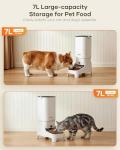 Automatic Cat Feeder with Camera - 7L/29 Cups Auto Dog Feeder with Large Food Tray & 1080P Night Vision, Elevated Bowl, 2-Way Audio, 10s Voice Recording, 5G WiFi Timed Cat Food Dispenser, 1-15 Meals