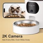 Automatic Cat Feeder with 2K Camera, 5G WiFi 6.5L Smart Pet Feeder for Cat & Small Dog, Automatic Dog Feeder with Night Vision, 2-Way Audio, Motion Detection, Feeding Schedule & App Control