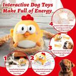 GUKCO Interactive Dog Toys, Squeaky Moving Ball Toy with Jumping & Music Modes, Rechargeable Plush Chew Toys for Small/Medium/Large Dogs to Keep Puppy Busy Pet Toys (Chick)