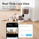 Automatic Cat Feeder with 2K Camera, 5G WiFi 6.5L Smart Pet Feeder for Cat & Small Dog, Automatic Dog Feeder with Night Vision, 2-Way Audio, Motion Detection, Feeding Schedule & App Control