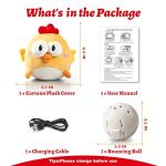 GUKCO Interactive Dog Toys, Squeaky Moving Ball Toy with Jumping & Music Modes, Rechargeable Plush Chew Toys for Small/Medium/Large Dogs to Keep Puppy Busy Pet Toys (Chick)