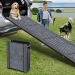 Upgraded Dog Ramp for Car 71" X-Long & 20" Wider Folding Dog Ramps for Large Dogs with Non-Slip Rug Surface Portable Dog Car Ramp for SUV Car & Truck, Outdoor Dog Ramp Up to 270 LBS