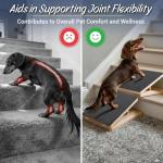 Dog Ramp for Stairs 2 Pack - Adjustable Wooden Stair Wedges for Small Dogs, Foldable Indoor Dog Stair Ramp with Triangular Support and Non-Slip Pads for Senior and Short-Legged Pets