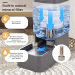 2 Pack Automatic Cat Feeder and Water Dispenser 1.3Gallon Dog Gravity Food Feeder and Water with Ice Pack Stainless Steel Dry Food and Waterer Bowl for Small Medium Large Pets (Grey)