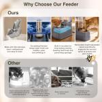 2 Pack Automatic Cat Feeder and Water Dispenser 1.3Gallon Dog Gravity Food Feeder and Water with Ice Pack Stainless Steel Dry Food and Waterer Bowl for Small Medium Large Pets (Grey)