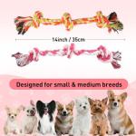 SZEE 2Pcs Dog Rope Toy for Small Breeds, 14 in 3 Knots Chew Rope Toys for Dogs, Pull Toy for Tug of War, Energy Release, Boredom Relief and Teeth Cleaning (Pink & Orange)