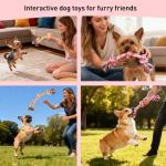 SZEE 2Pcs Dog Rope Toy for Small Breeds, 14 in 3 Knots Chew Rope Toys for Dogs, Pull Toy for Tug of War, Energy Release, Boredom Relief and Teeth Cleaning (Pink & Orange)