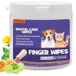 HONGYEE Disposable Pet Cleaning Finger Wipes, Easy Cleaning for Dog/Cat/Rabbit Pets Eye Dirt, Ear Dirt, Teeth Food residues, etc., Compact and mild Non-irritating no Odor, 50 Count