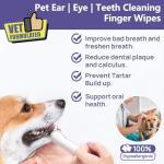 HONGYEE Disposable Pet Cleaning Finger Wipes, Easy Cleaning for Dog/Cat/Rabbit Pets Eye Dirt, Ear Dirt, Teeth Food residues, etc., Compact and mild Non-irritating no Odor, 50 Count