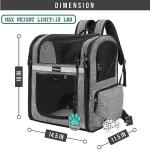 PetAmi Dog Backpack Carrier for Small Large Cat, Pet, Puppies, Ventilated Pet Hiking Backpack Travel Bag, Airline Approved Cat Backpack Carrier, Safety Back Support, Camping Biking, Max 18 lbs, Grey