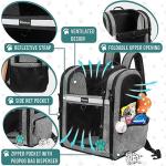 PetAmi Dog Backpack Carrier for Small Large Cat, Pet, Puppies, Ventilated Pet Hiking Backpack Travel Bag, Airline Approved Cat Backpack Carrier, Safety Back Support, Camping Biking, Max 18 lbs, Grey